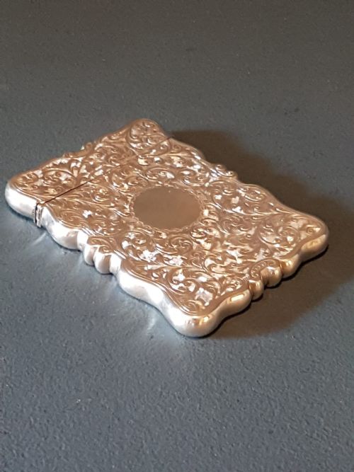 Fine Quality Victorian Engraved Silver Card Case