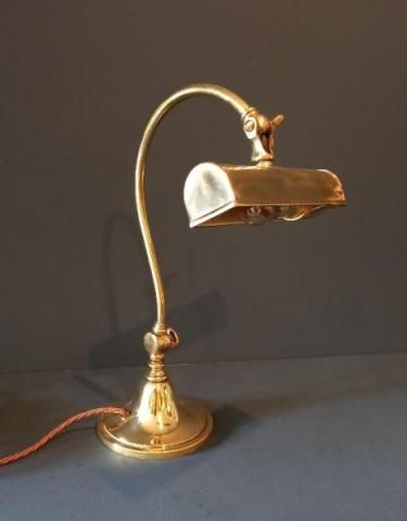 Edwardian Period Brass Adjustable Desk Lamp