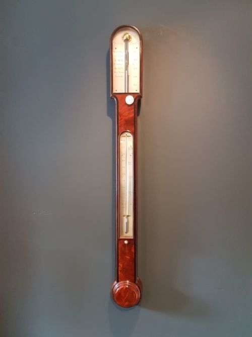 Regency Flame Mahogany Dolland of London Stick Barometer
