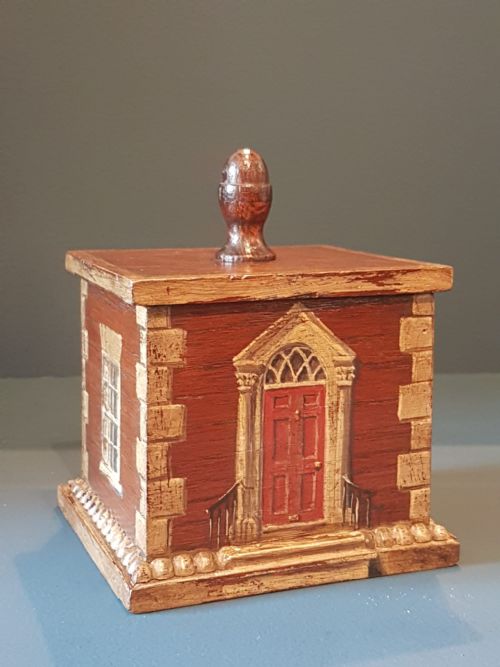 Edwardian Oak Painted Country House Tea Caddy