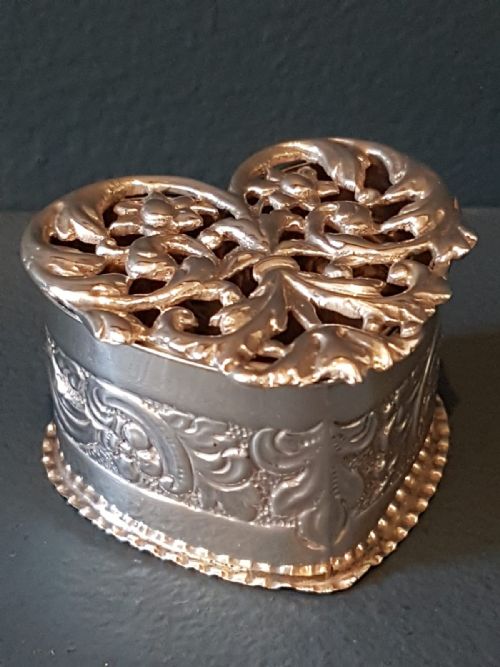 Victorian Silver Heart Shaped Pot Pourri