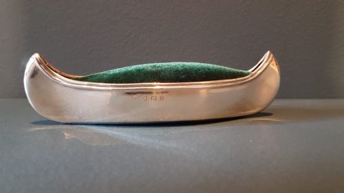 Edwardian Silver Canoe Pin Cushion