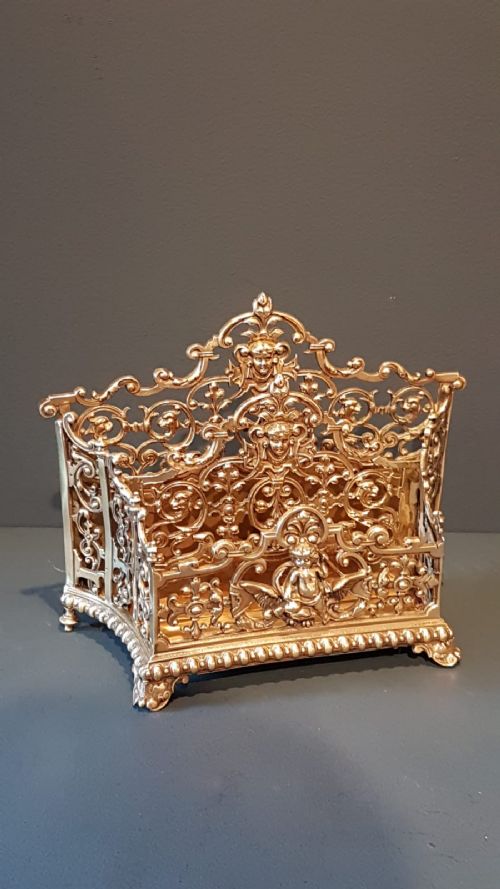 Superb Victorian Cast Brass Letter Rack