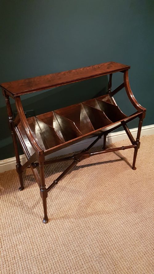 Fine Quality Edwardian Figured Mahogany Book Trough