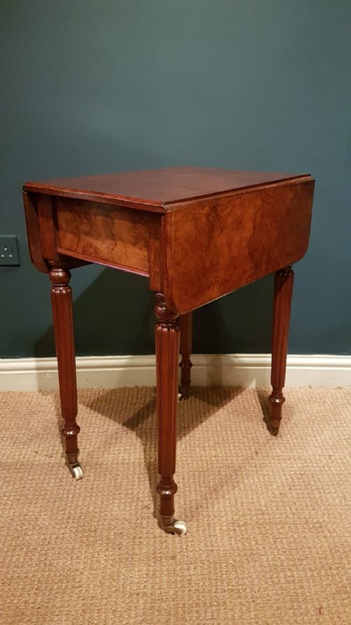 Early Victorian Figured Walnut Lamp Table