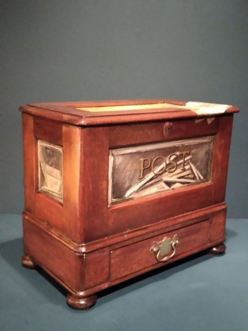 Unusual Victorian Painted Mahogany Post Box