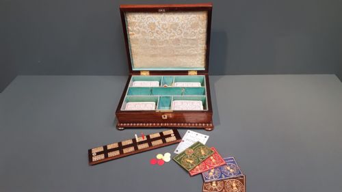 Mid Victorian Rosewood Card and Cribbage Box