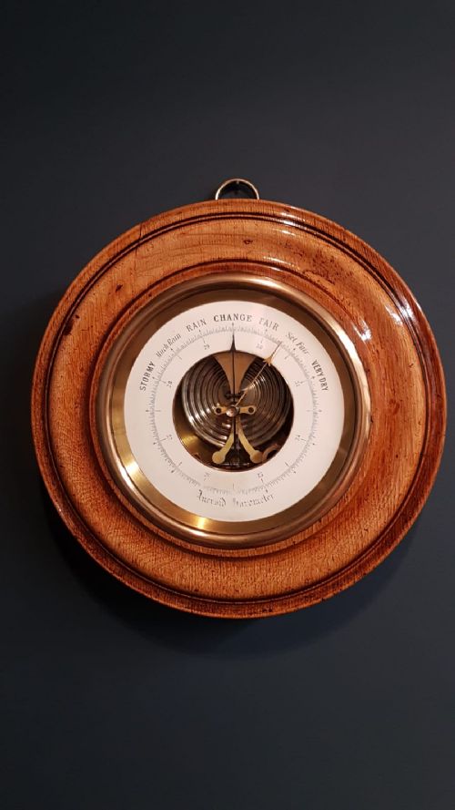 Early Oak Cased Ships Barometer