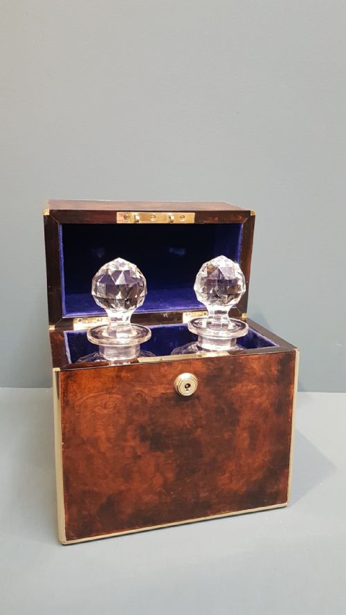 Superb Victorian Burr Walnut Tantalus Box