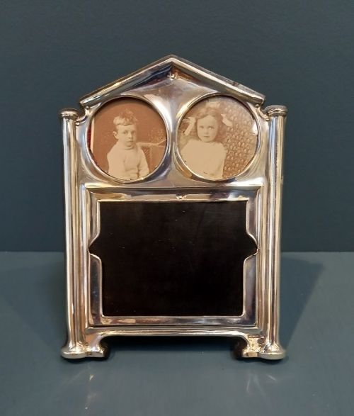 Rare Edwardian Silver Three Window Photo Frame