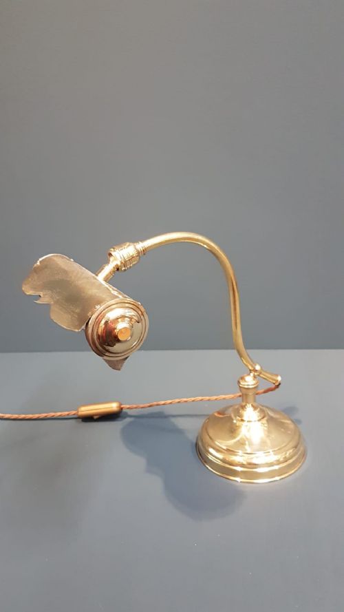 Edwardian Brass Adjustable Desk Lamp