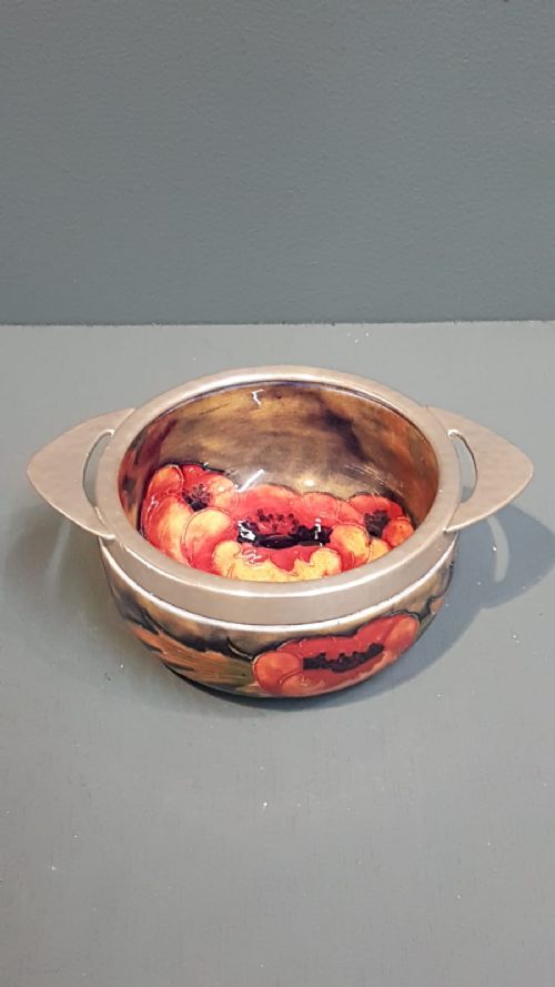 Moorcroft Big Poppy Pewter Mounted Dish