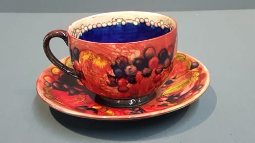 Moorcroft Leaf and Berries Flambe Cup and Saucer