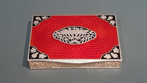 Outstanding Engine Turned Enamel Card Case