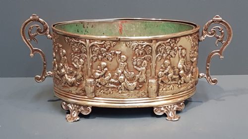 Early Victorian Embossed Brass Planter