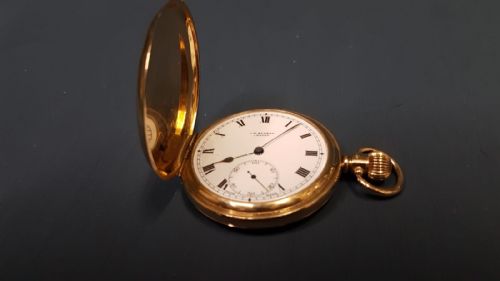 18ct Gold Hunter Pocket Watch by Benson