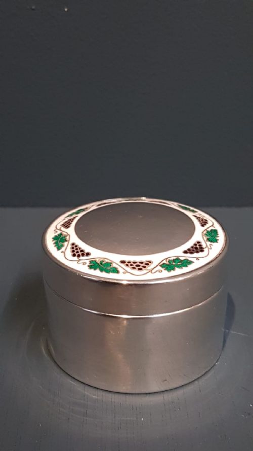 Edwardian Silver and Enamel Table Jar