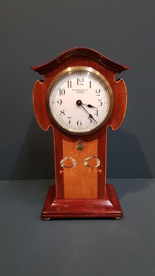 Fine Quality Art Nouveau Inlaid Mantel Clock