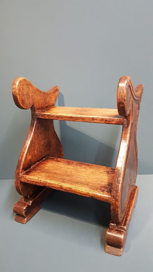 Set of Victorian Oak Library Steps