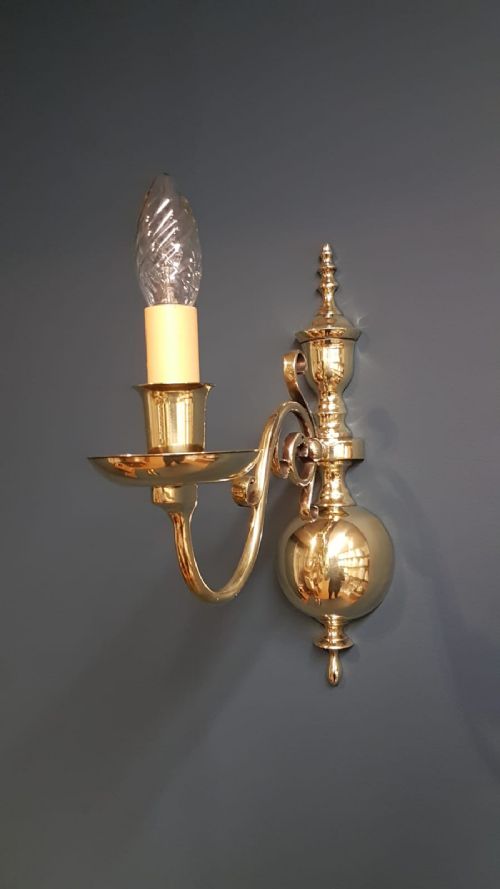 Matching Pair Edwardian Single Arm Wall Lights