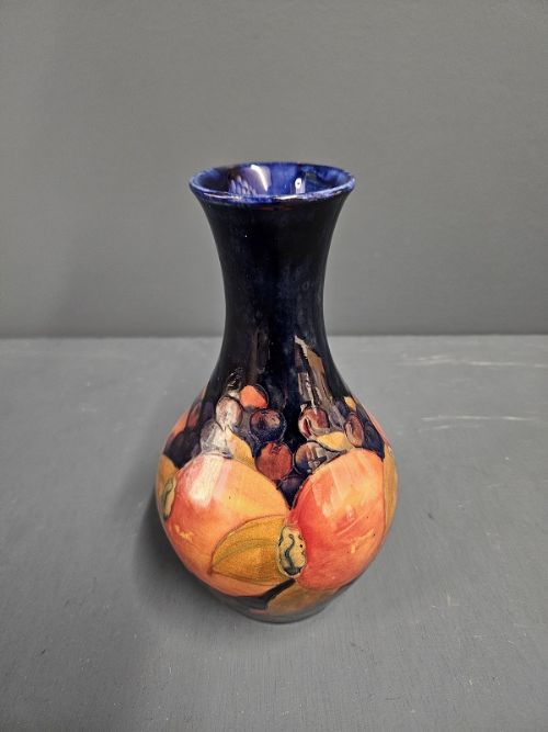 Early Moorcroft Pomegranate on Blue Ground Vase