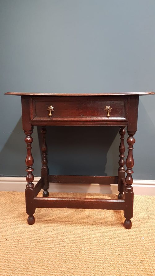 George II Oak Single Drawer Side Table