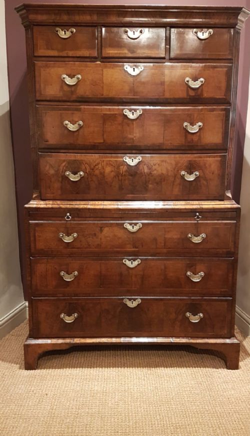 Superb George II Walnut Chest on Chest