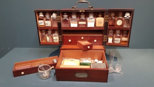 Victorian Mahogany Apothecary Box and Original Contents