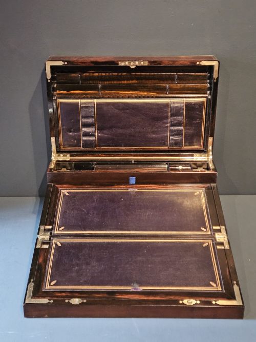 Superb Early Victorian Burr Walnut Writing Compendium