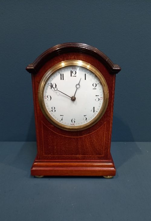 Edwardian Satinwood Banded Mantel Clock