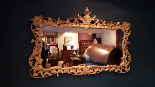 Stylish Timber Gilt Over Mantel Mirror