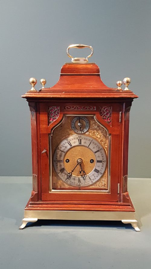 Late Victorian Mahogany Double Fusee Bracket Clock