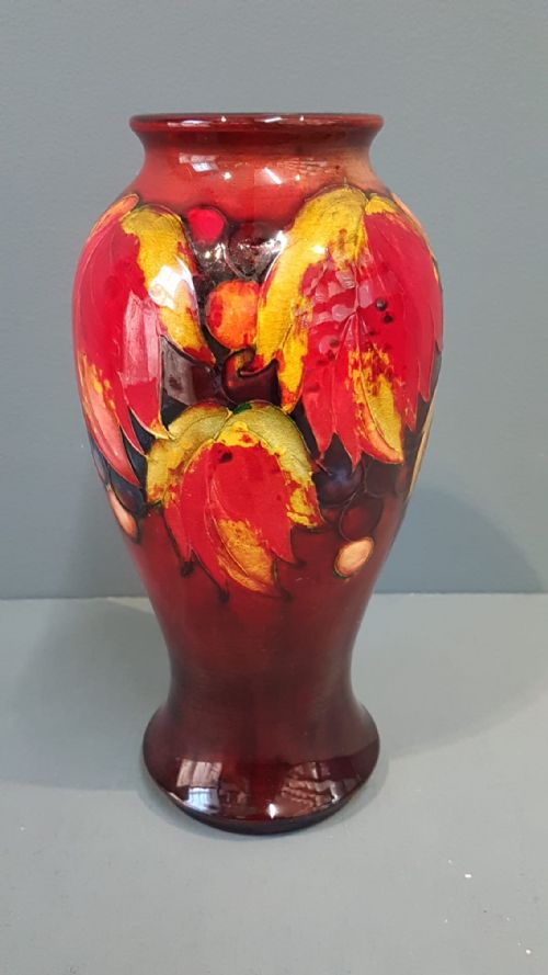 Moorcroft Leaf and Berries Flambe Vase