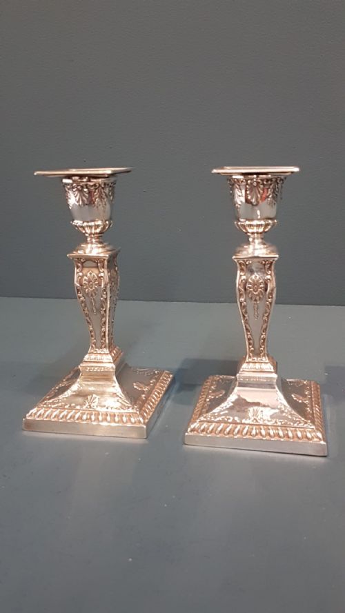 Pair of Fine Quality Victorian Silver Candlesticks