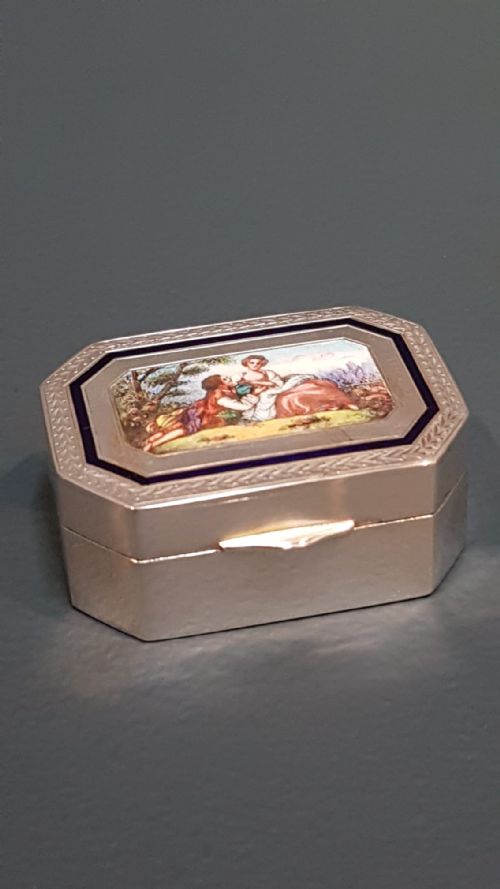 Fine Quality Victorian Silver and Enamel Box