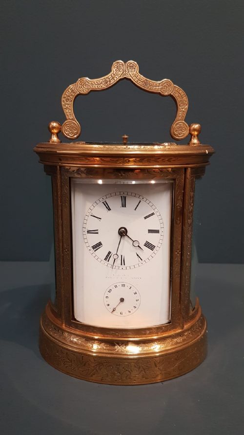 Fine Victorian Engraved Case Repeating Carriage Clock