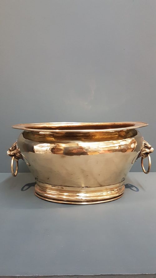 Large Early Victorian Brass Planter