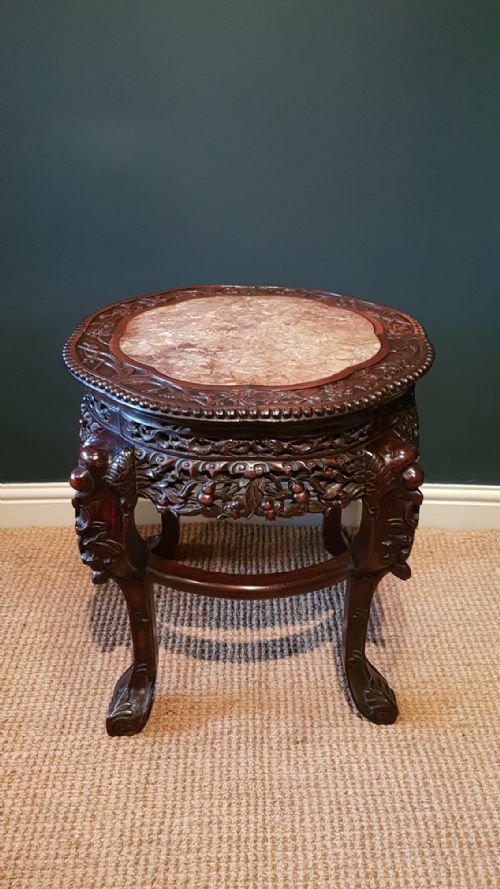 Large Victorian Oriental Rosewood Stand