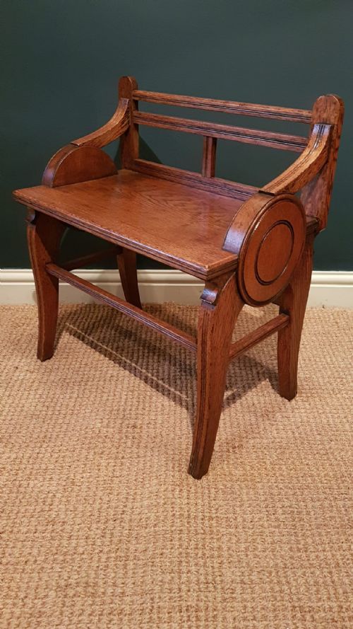 Victorian Oak Hall Bench