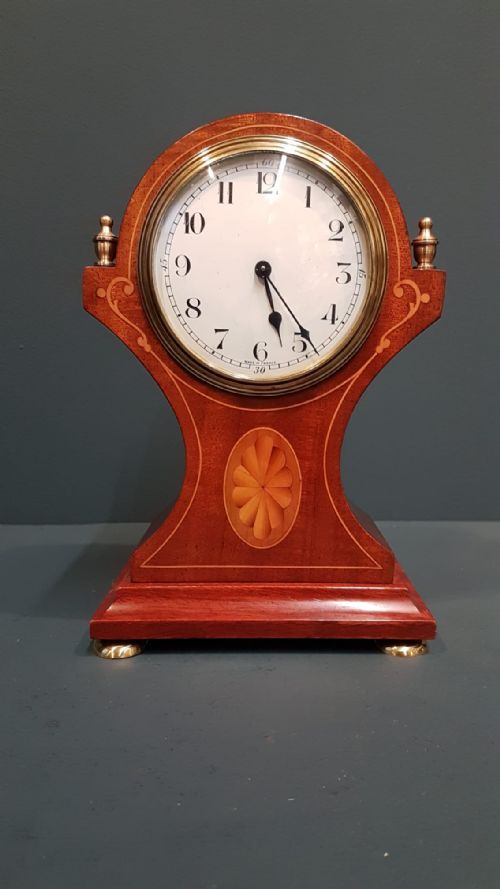 Fine Quality Inlaid Mahogany Mantel Clock
