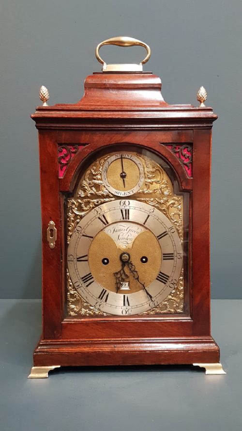 George III Mahogany Bracket Clock