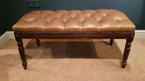 Large Regency Leather Stool