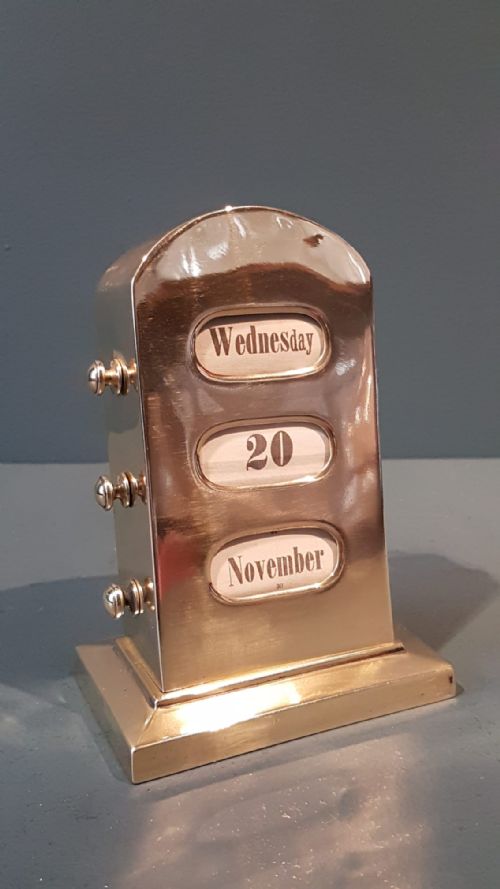 Edwardian Brass Perpetual Desk Calendar