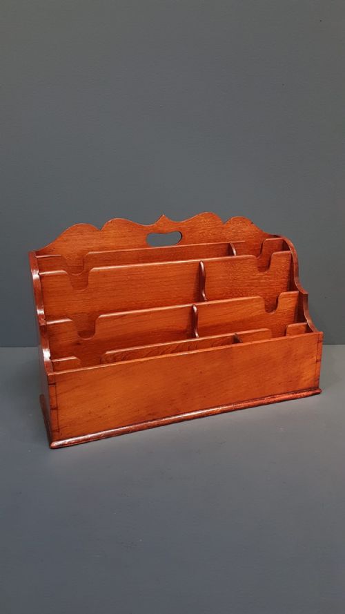 Large Victorian Walnut Waterfall Letter Rack