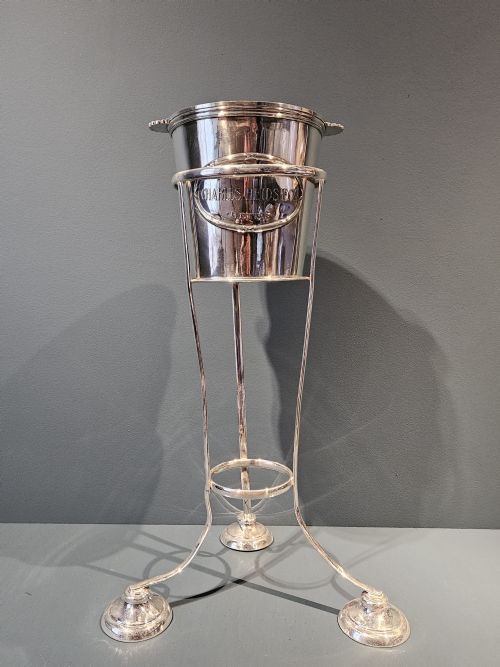 1920'S Silver Plated Wine Cooler and Stand