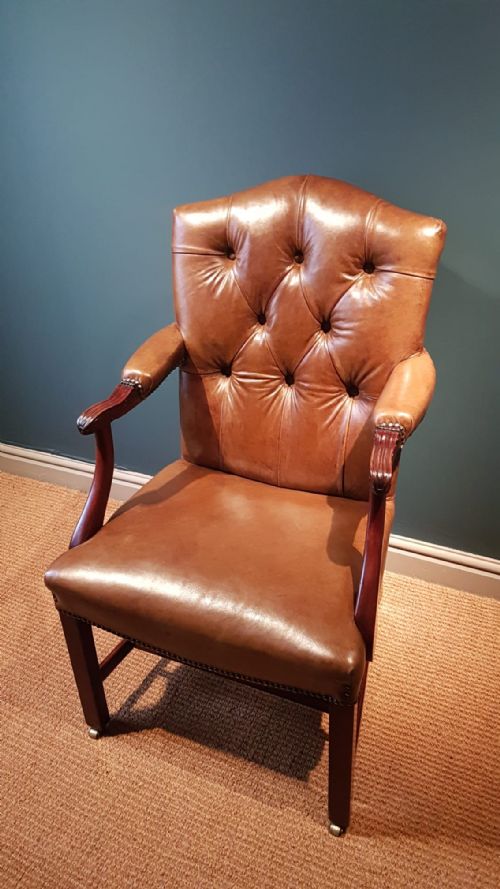 George III Mahogany Framed Gainsborough Chair