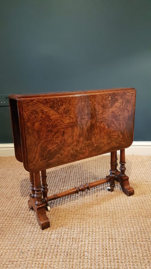 Victorian Burr Walnut Sutherland Table
