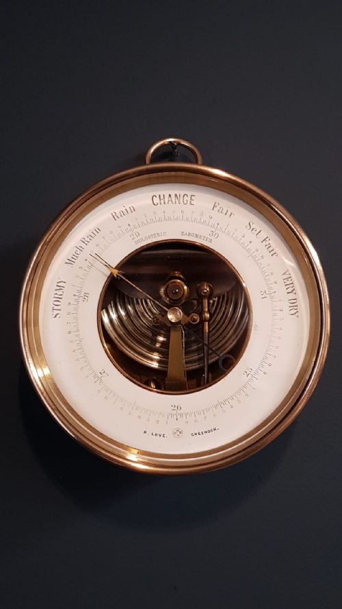 Victorian Scottish Brass Cased Marine Barometer