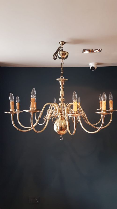 Large Edwardian 8 Arm Chandelier
