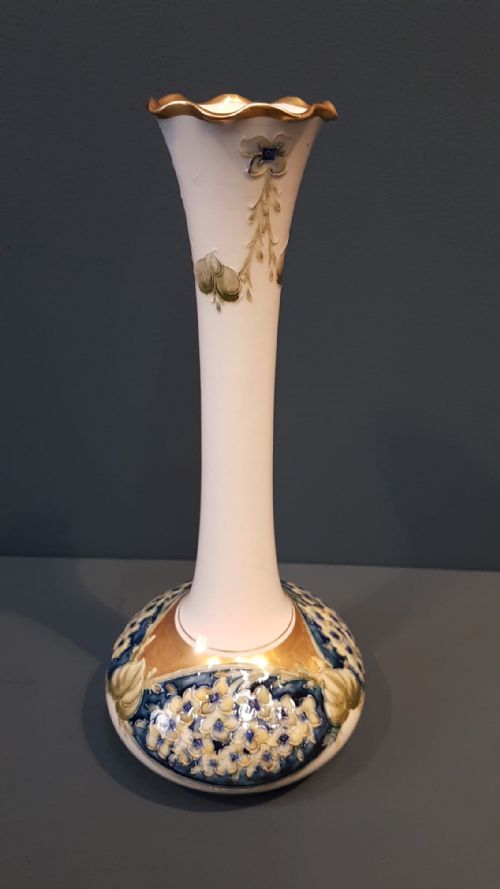 Moorcroft Mcintyre Lilac on White Vase